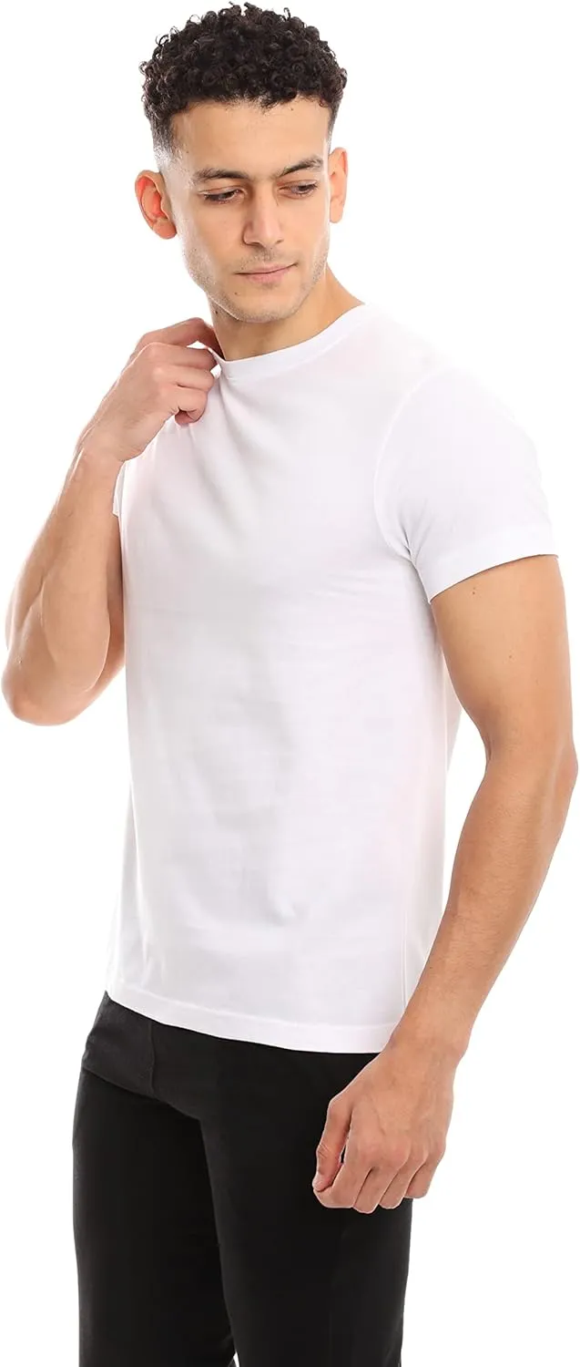 Mens Undershirt (Slim - Tight Fit) | Cotton Crew Neck T-Shirt (3/6 Pack) | Tag Free, Ultra Soft, Breathable (Made in Egypt)