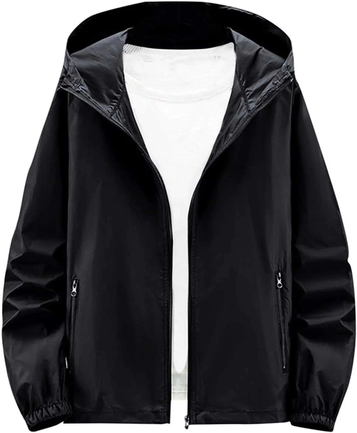 Men's Upf 50  Light Jacket Oversized Long Sleeve Sun Blocking Jackets Lightweight Breathable UV Shirts With Pockets