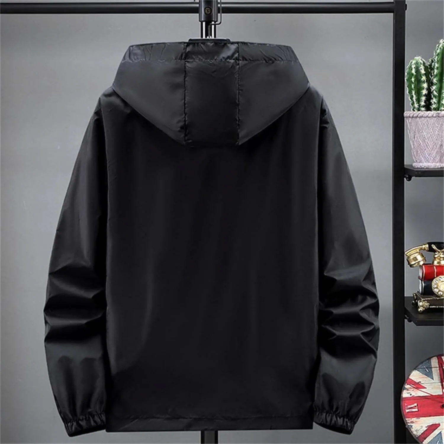 Men's Upf 50  Light Jacket Oversized Long Sleeve Sun Blocking Jackets Lightweight Breathable UV Shirts With Pockets