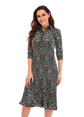 Micro Pleated Zebra Dress