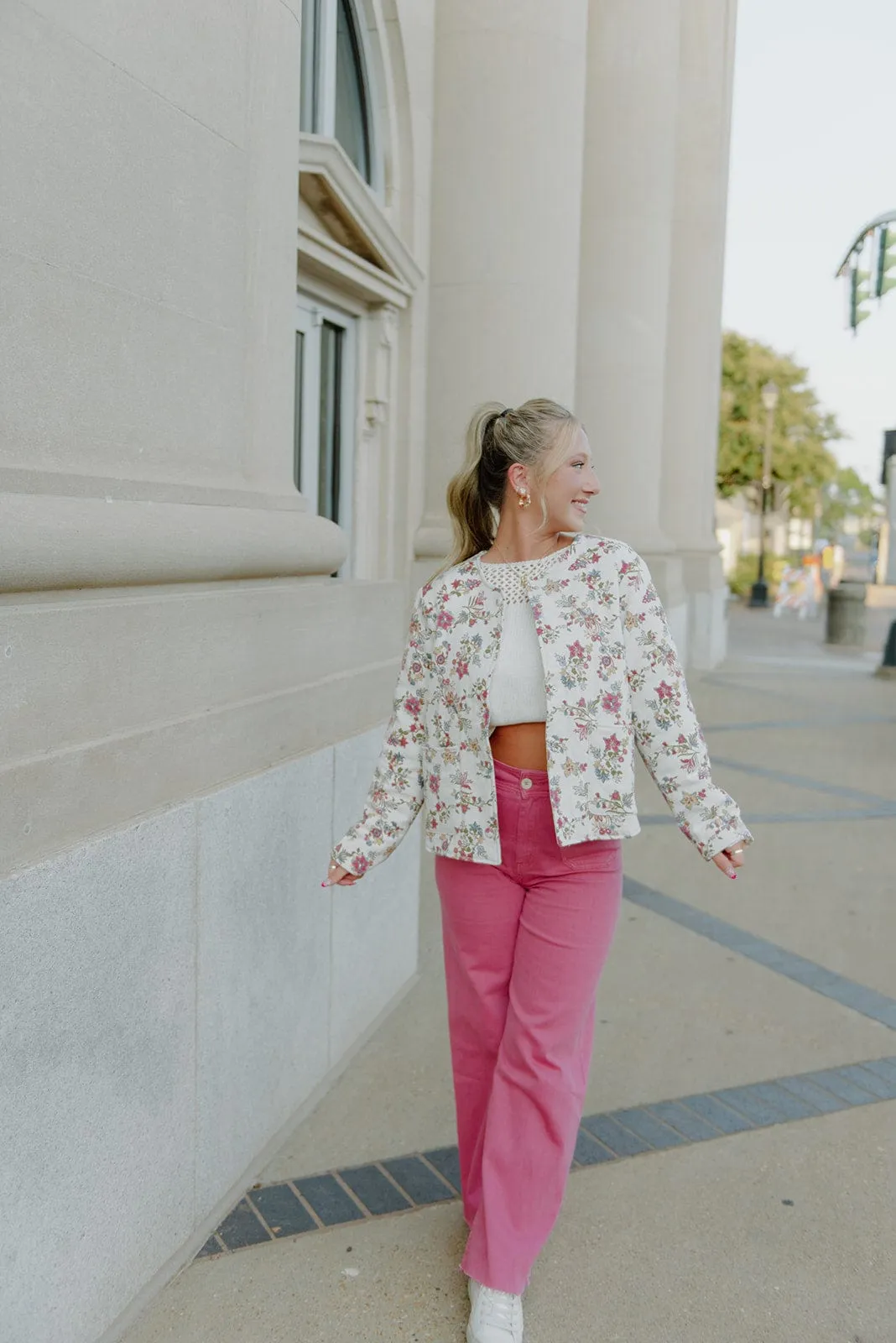 Raspberry Pink Wide Leg Jeans