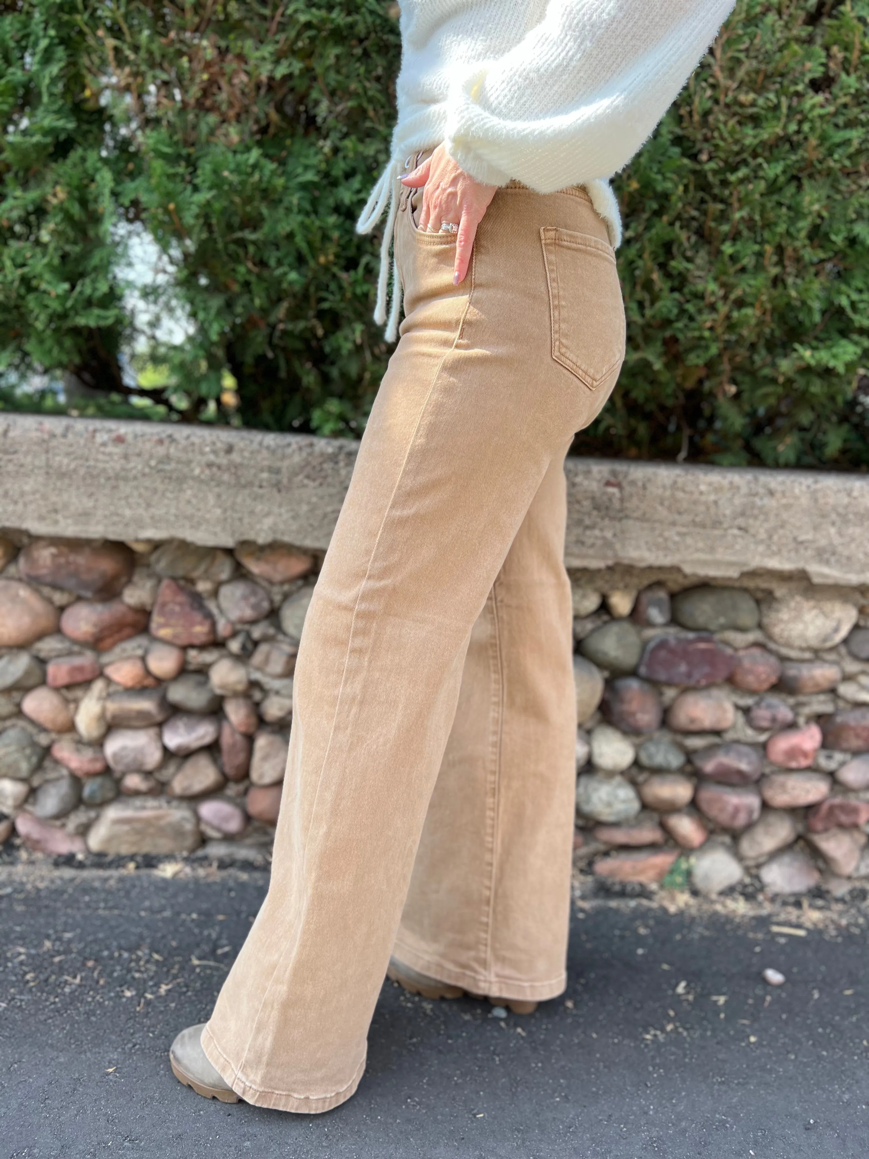 Risen High Rise Tummy Control Wide Pants