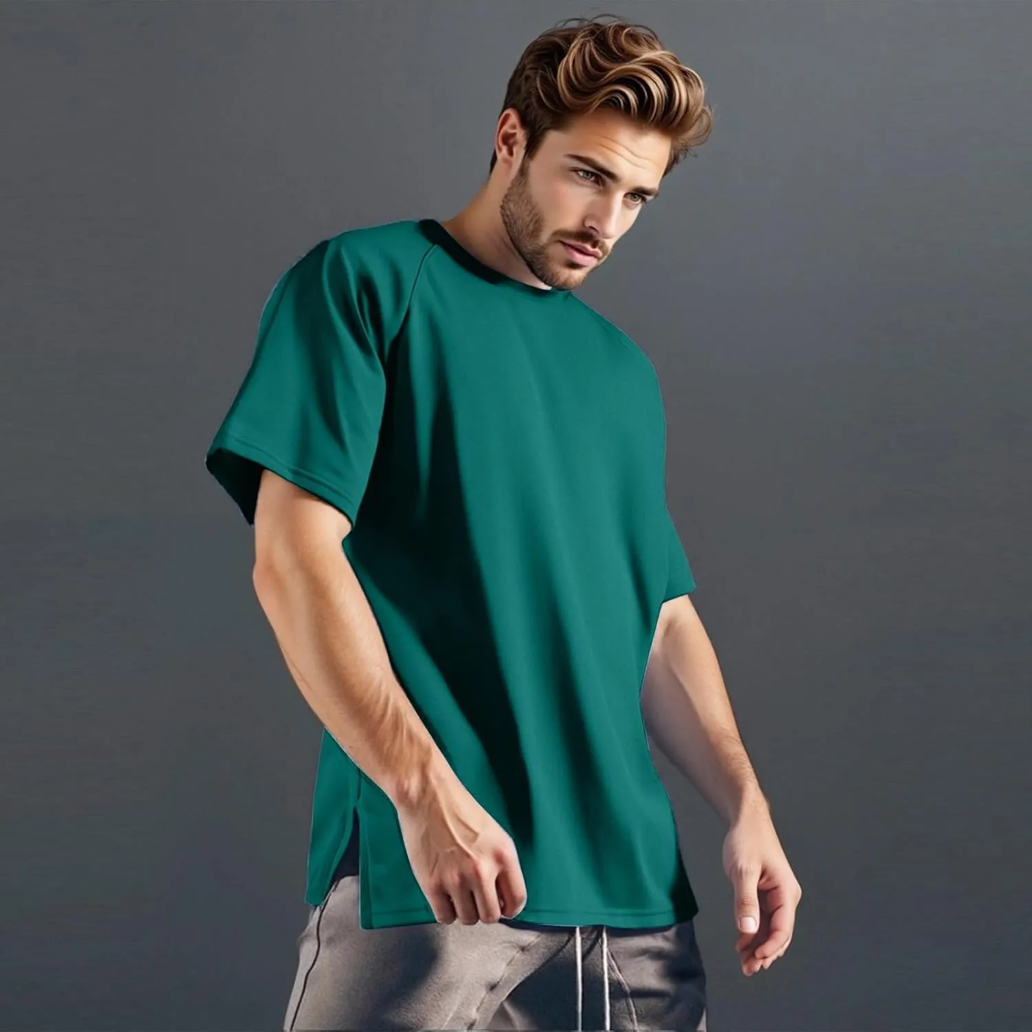 Round Neck Pullovers for Men Quick Dry Lightweight Breathable Summer Crewneck Workout Gym Shirt Sports Tops
