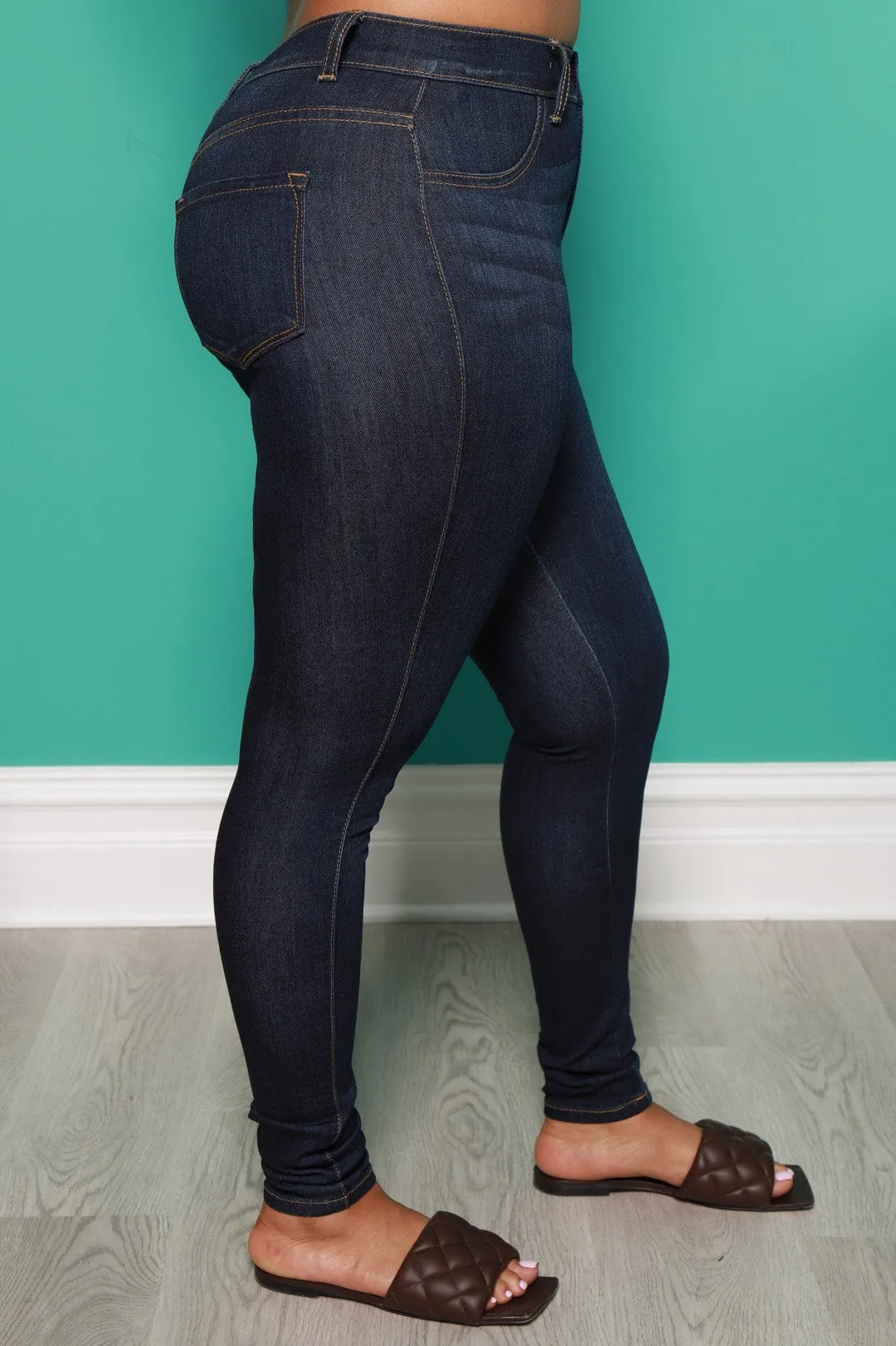 Scope High Rise Stretchy Jeans - Dark Wash
