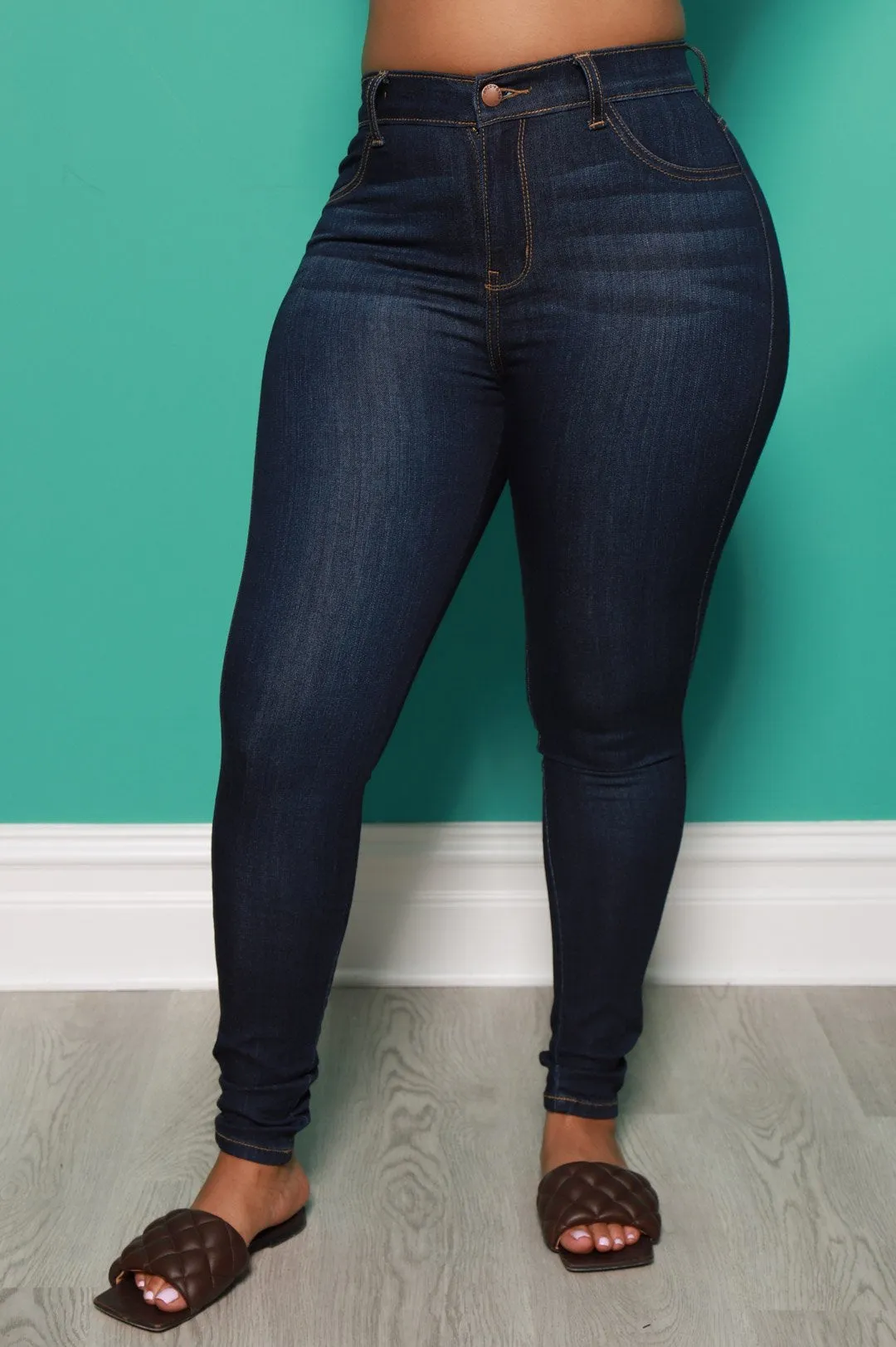 Scope High Rise Stretchy Jeans - Dark Wash