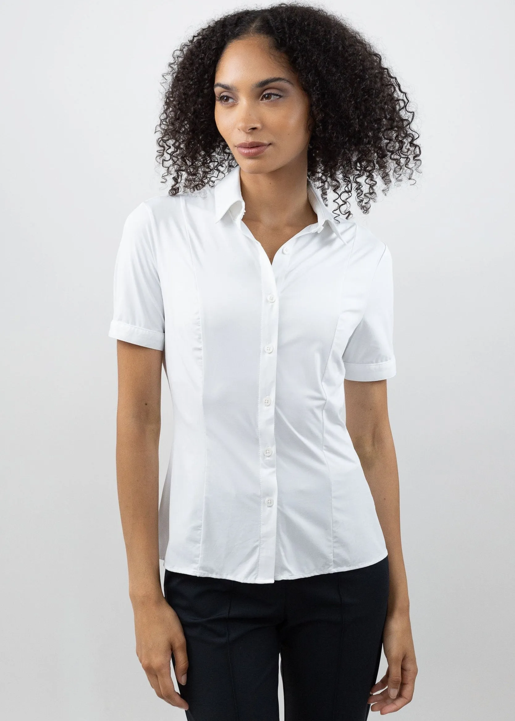 Short Sleeve Fitted Blouse