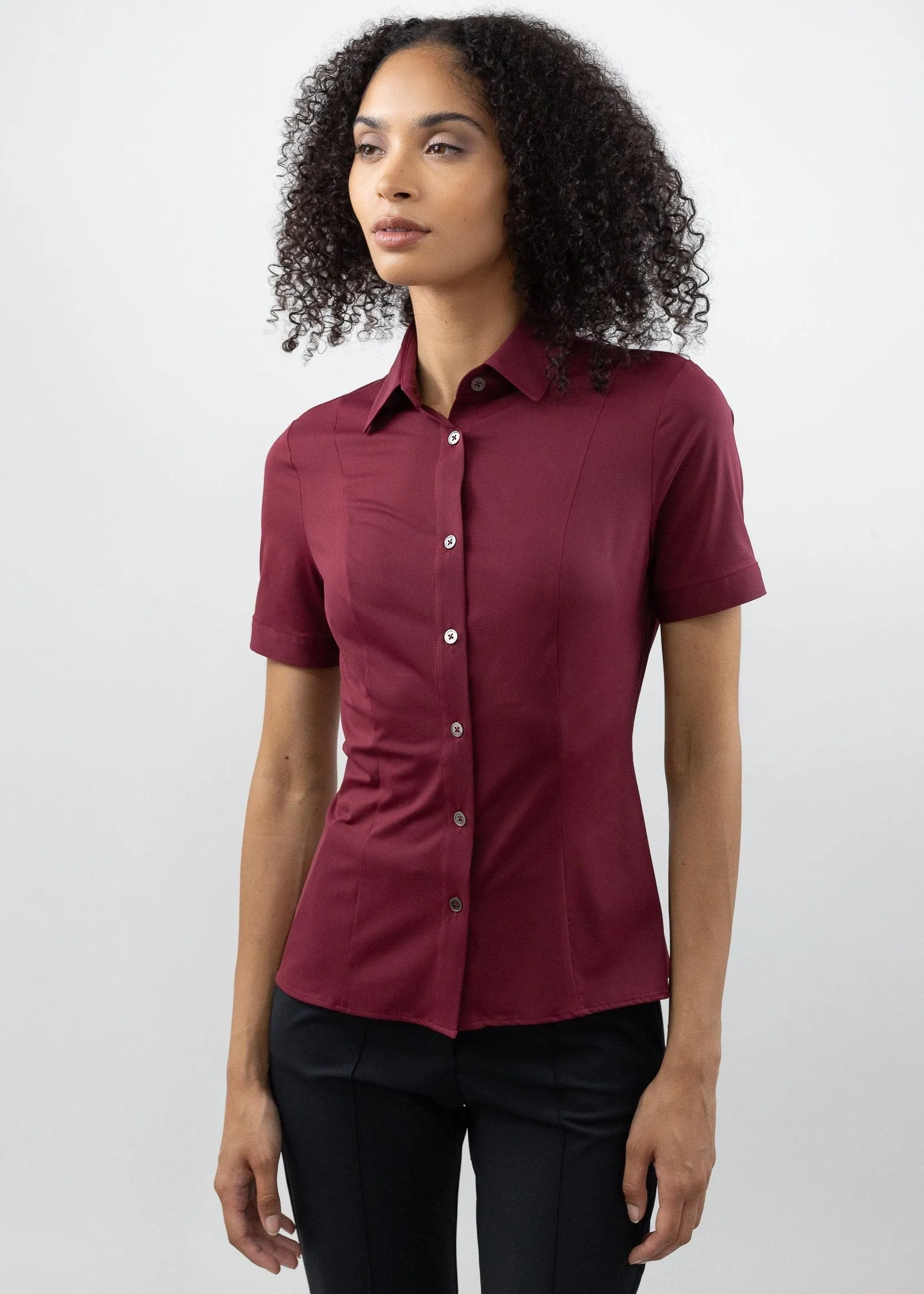 Short Sleeve Fitted Blouse