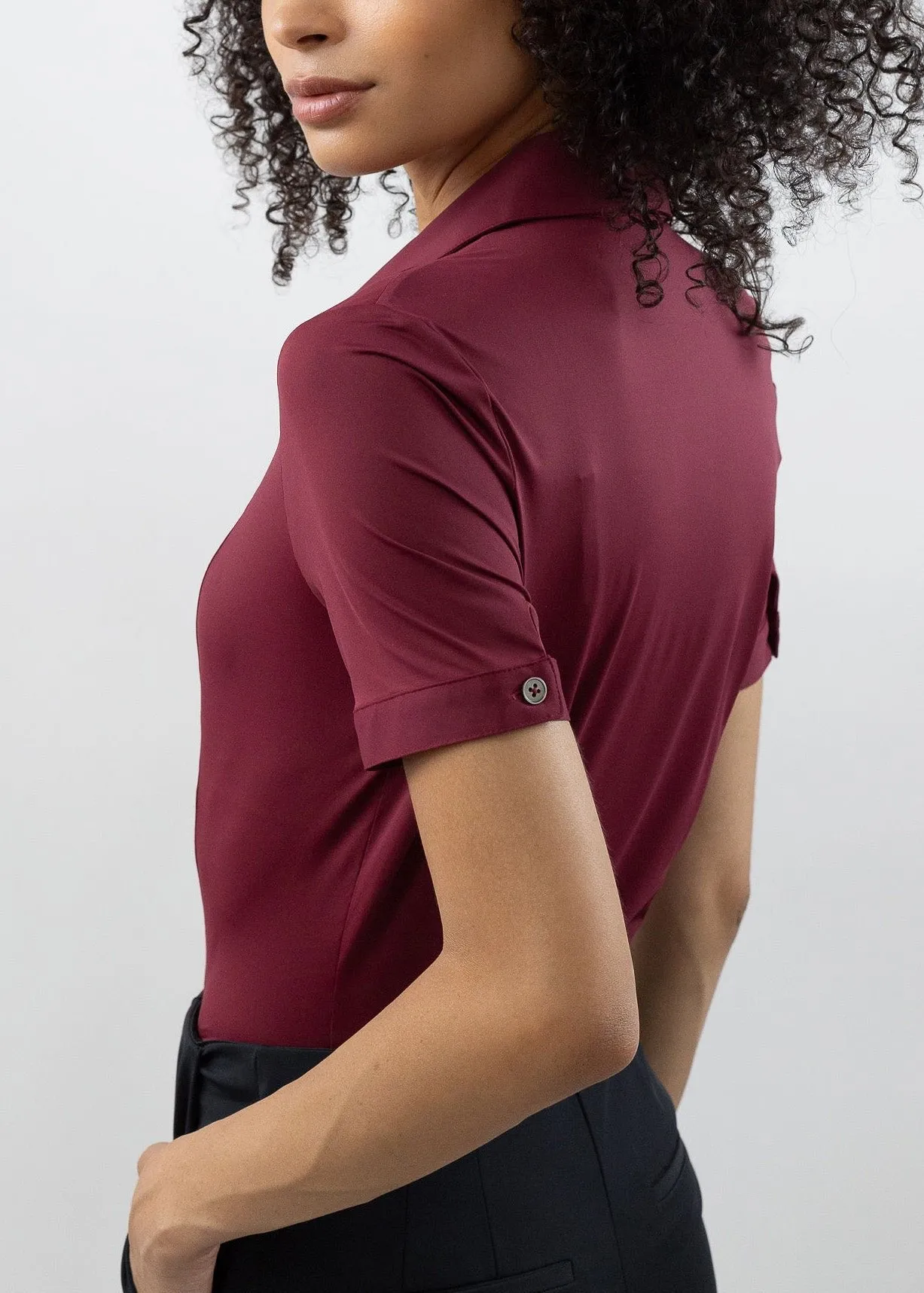 Short Sleeve Fitted Blouse