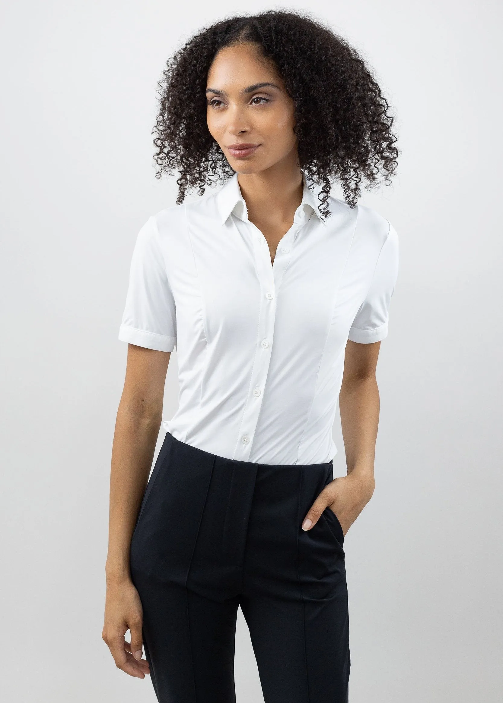 Short Sleeve Fitted Blouse