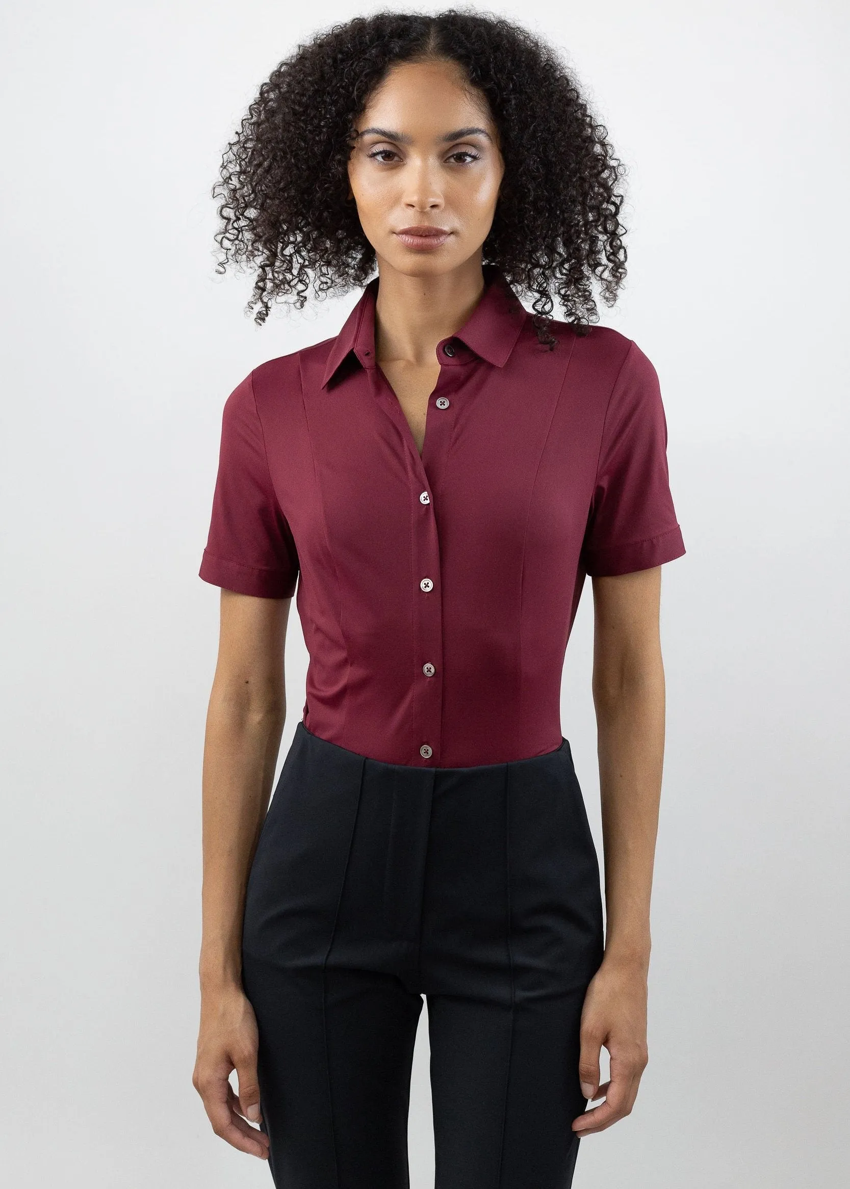 Short Sleeve Fitted Blouse