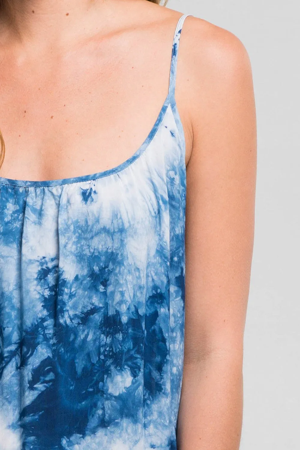 Tie Dye Print Spaghetti Strap Maxi Summer Dress