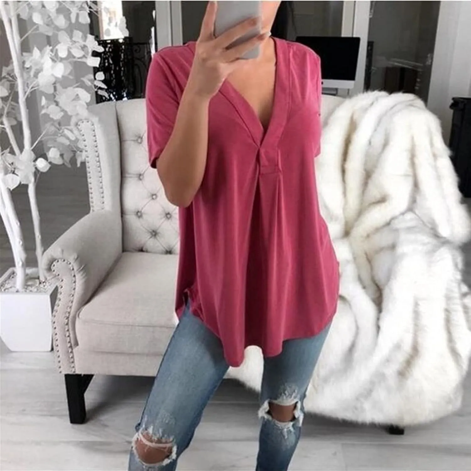 Top T-Shirt for Women Beach Daily Causal T-Shirt T