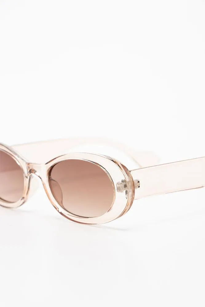 Transparent Frame Sunglasses Natural