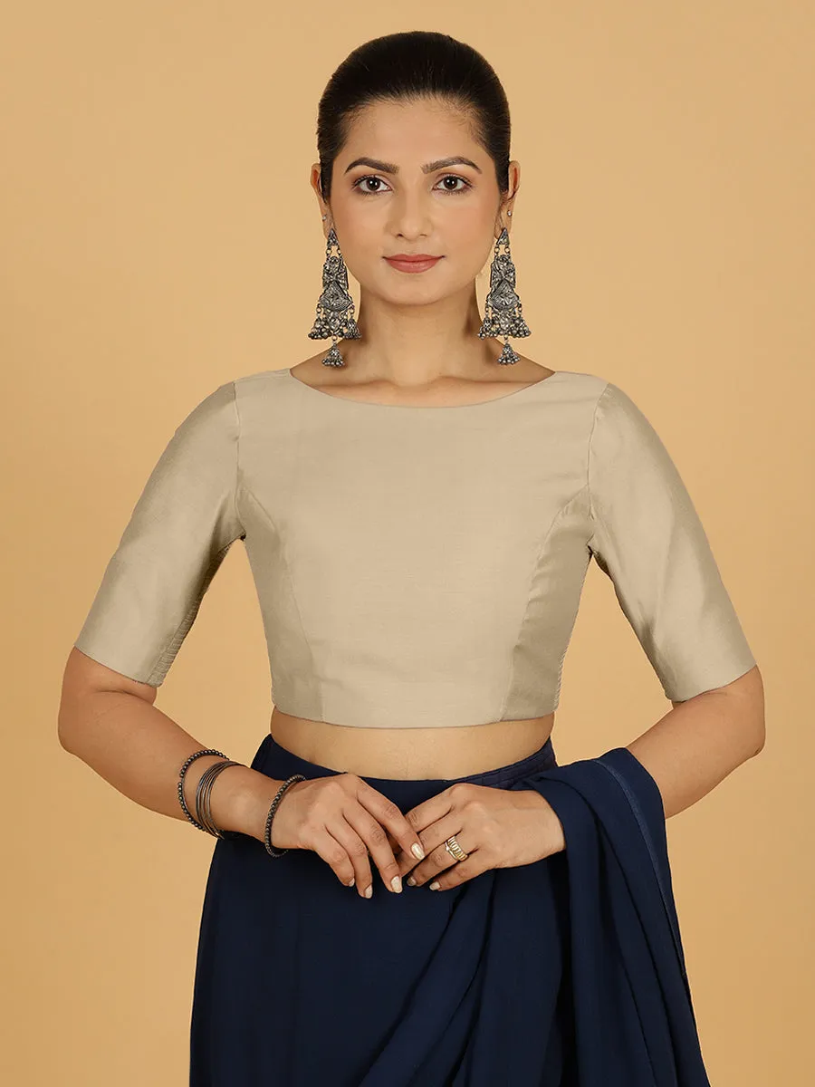 Trisha x Rozaana |  Saree Blouse in Oyster Grey