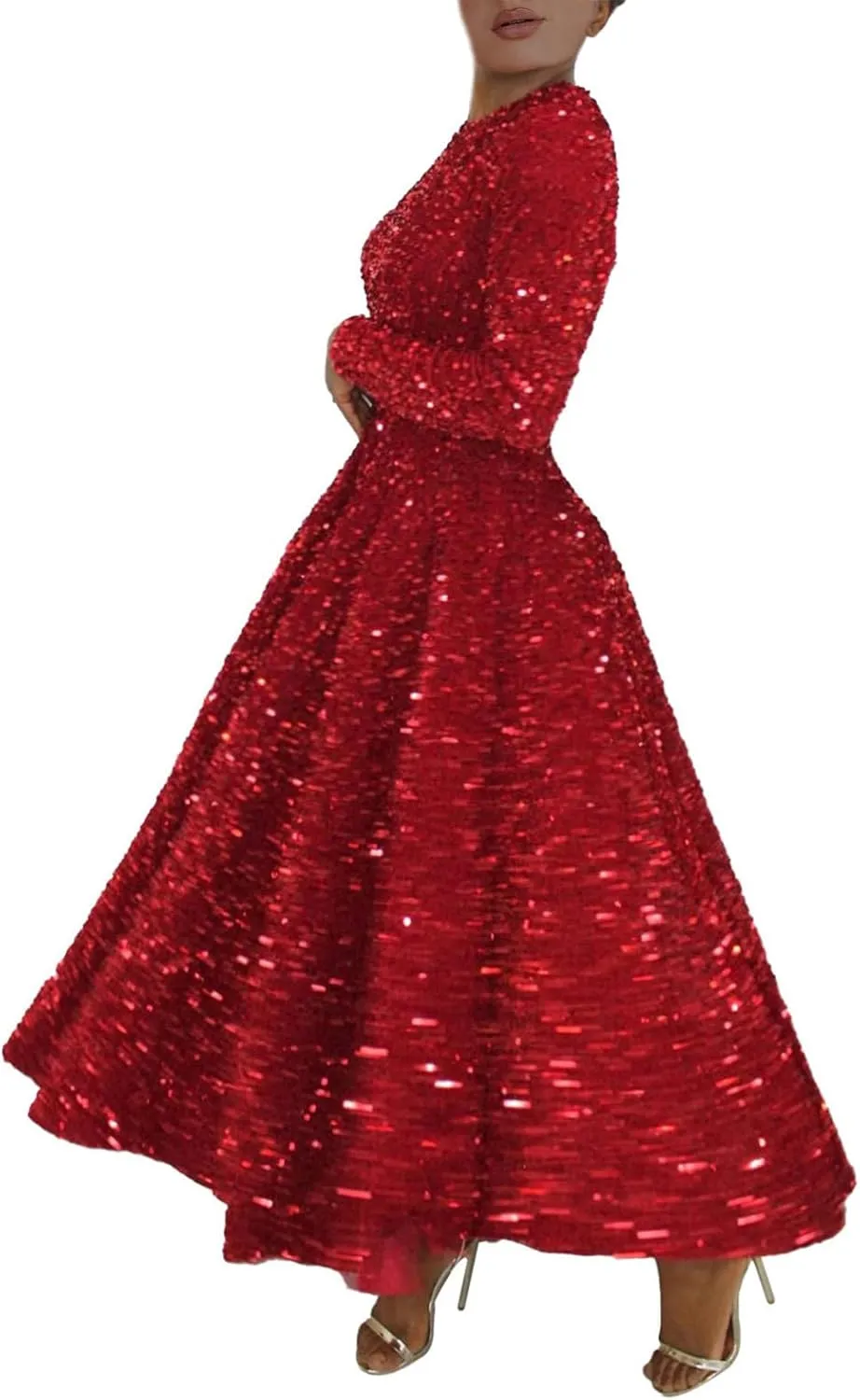 Wedding Guest Dresses for Women Cocktail Dress Sequin Party Dresses 2024 Cold Shoulder Maxi Dress Plus Size Sexy Dress