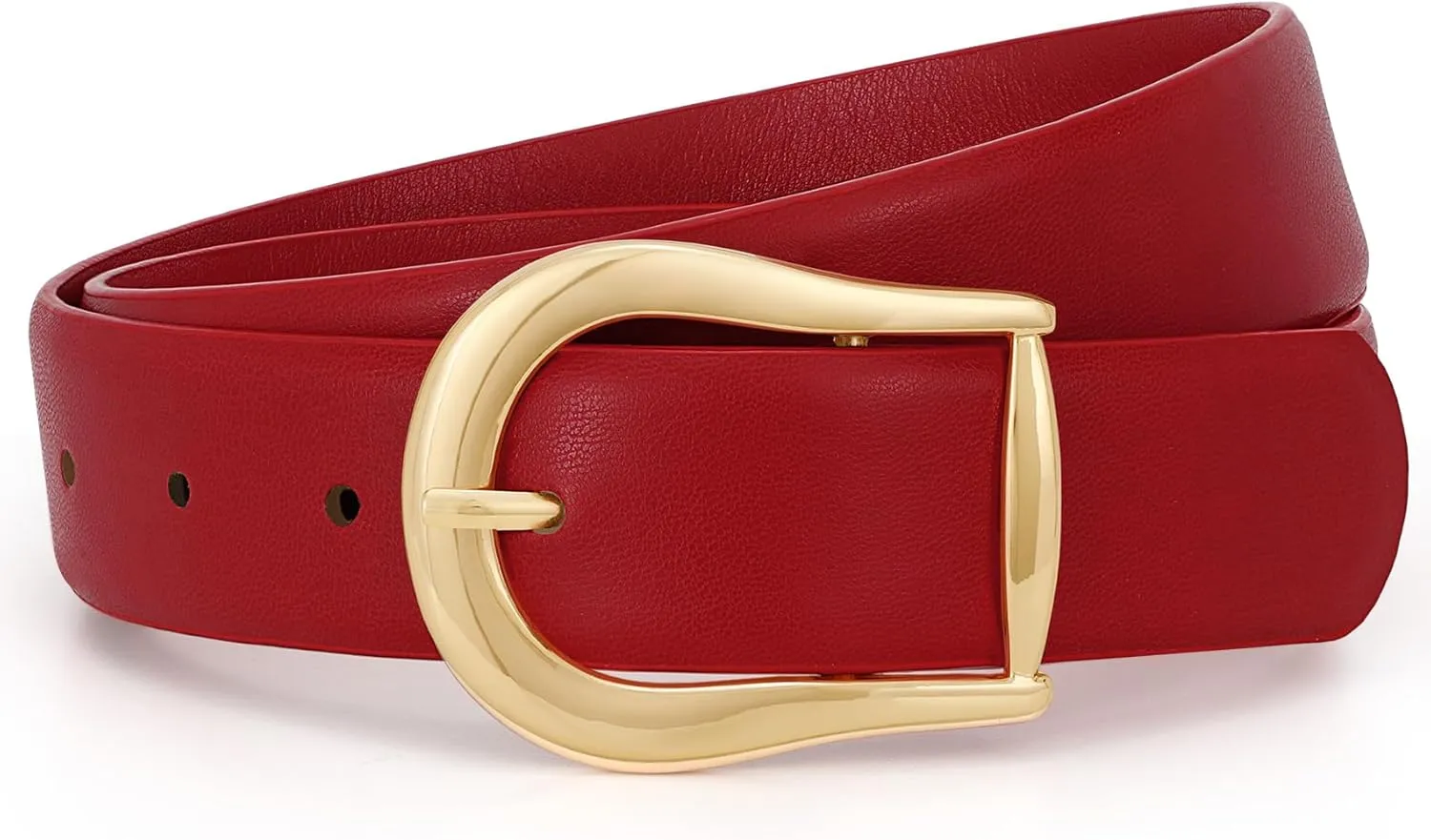 WHIPPY Women's Leather Belt for Jeans Pants Dresses Casual Fashion Waist Belt with Gold Buckle