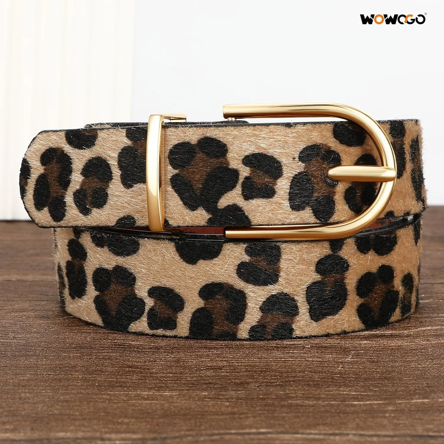 Women Leopard Print Belt Cheetah Print Belt Animal Print Fashion Leather Belt Ladies Waist Belt for Jeans Pants Dress