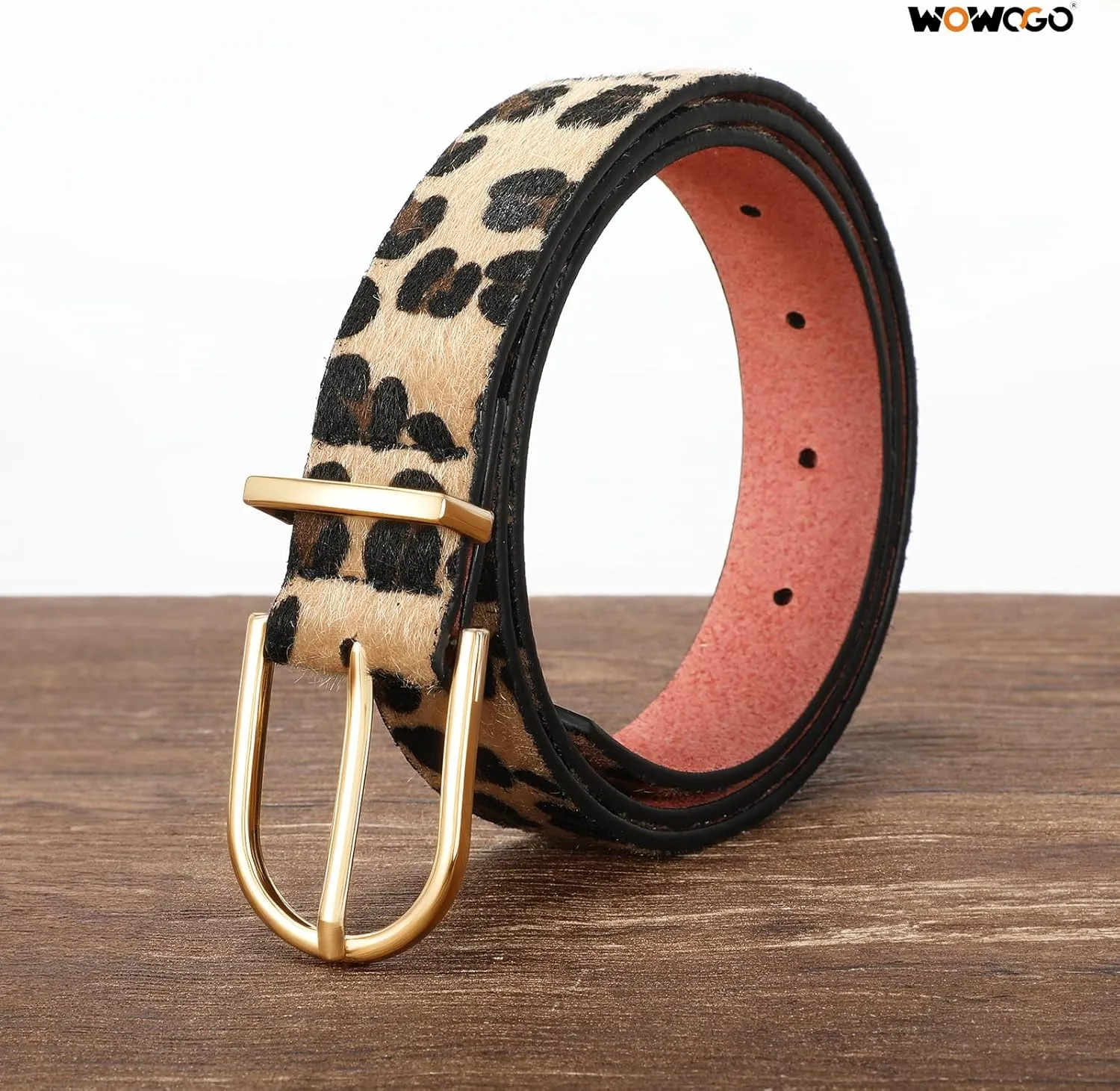 Women Leopard Print Belt Cheetah Print Belt Animal Print Fashion Leather Belt Ladies Waist Belt for Jeans Pants Dress
