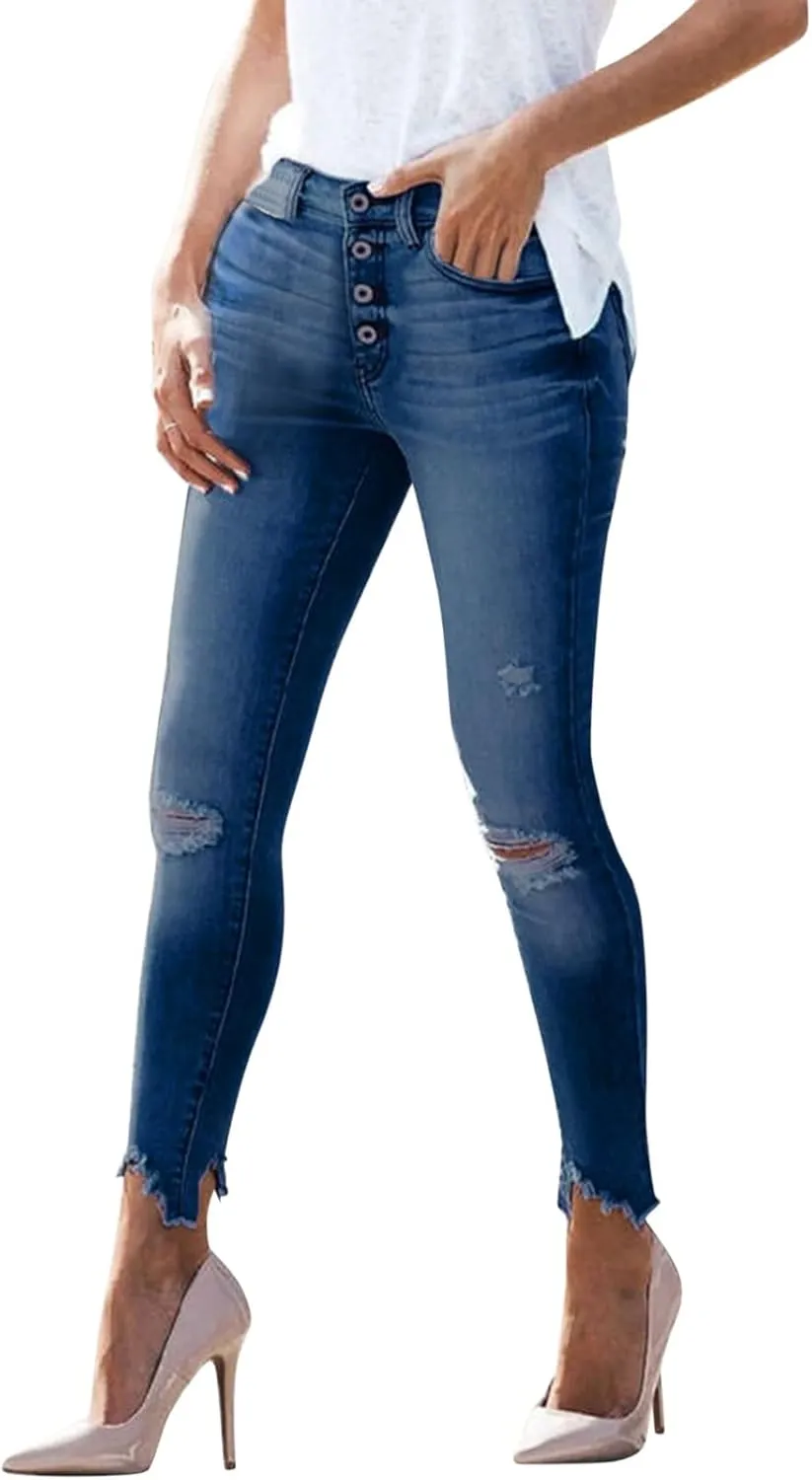Womens Classic High Waisted Skinny Stretch Butt Lifting Jeans Slim Fit Denim Pants