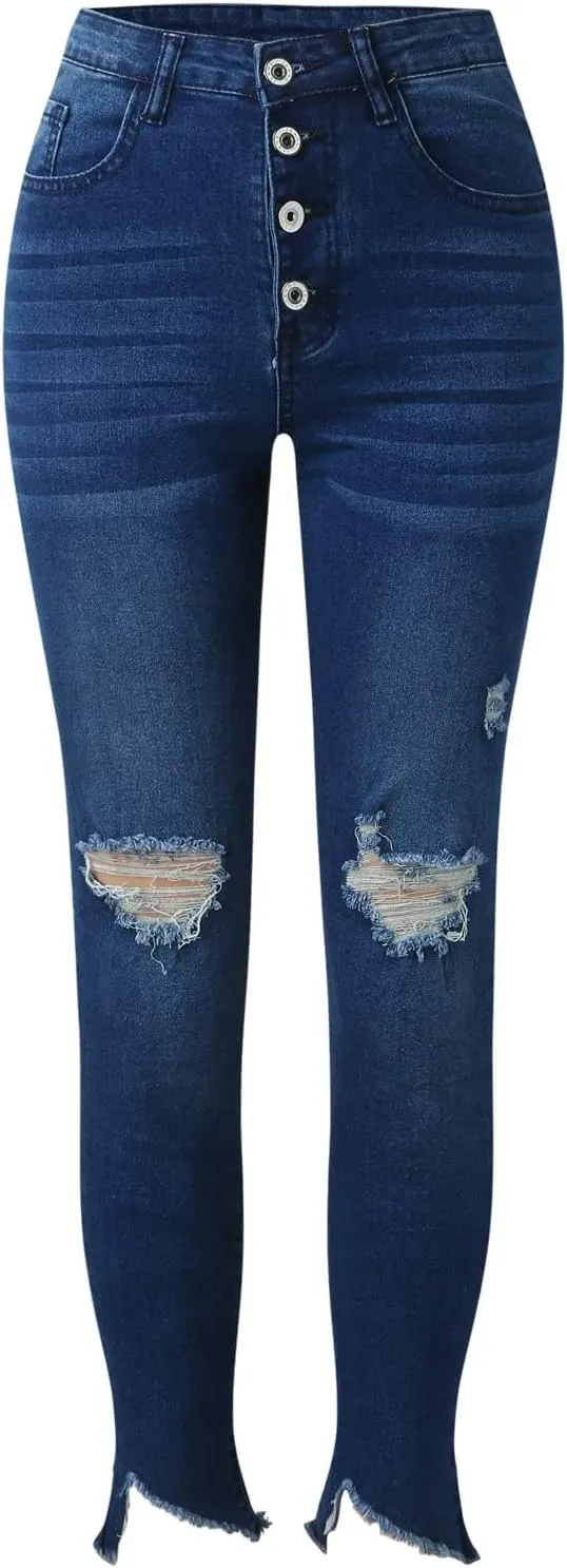 Womens Classic High Waisted Skinny Stretch Butt Lifting Jeans Slim Fit Denim Pants