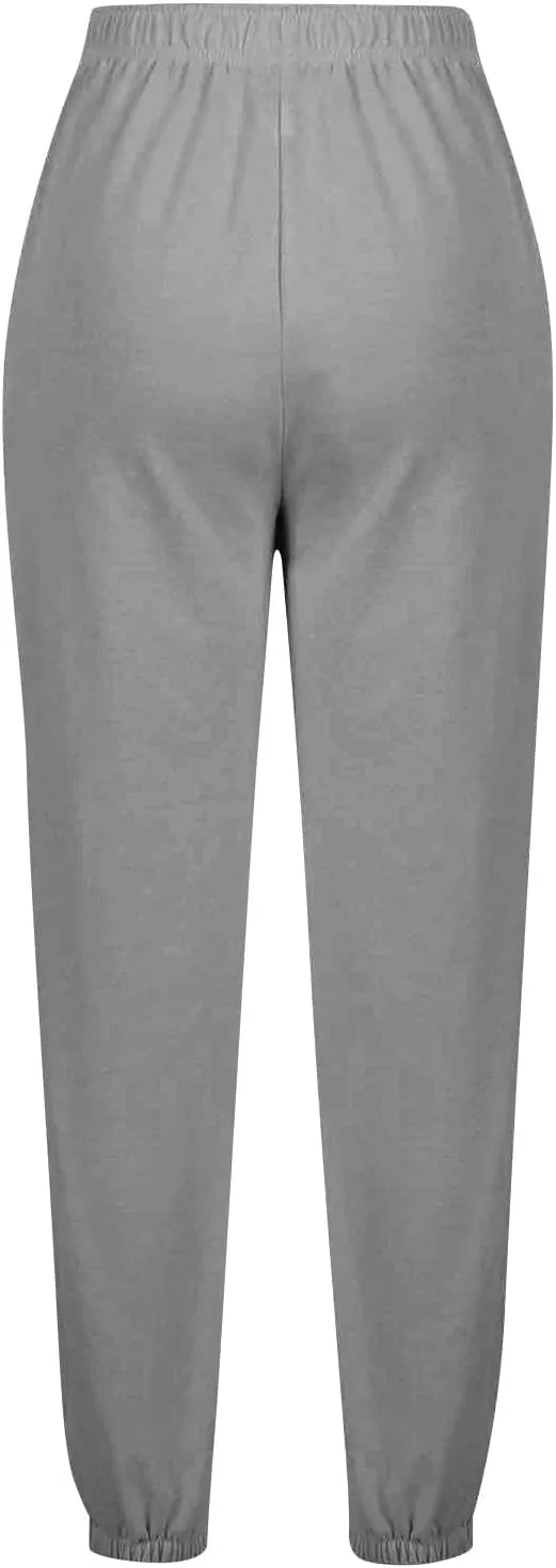 Womens Jogger Sweatpants Baggy Casual Capri Pants Oversized Straight Leg Sweatpants Comfy Athletic Joggers with Pocket