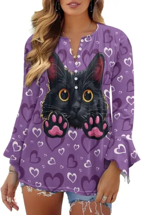 Women's Long Sleeve Button Down T-Shirt Athletic Blouse Breathable Slim Dressy Plus Size Top