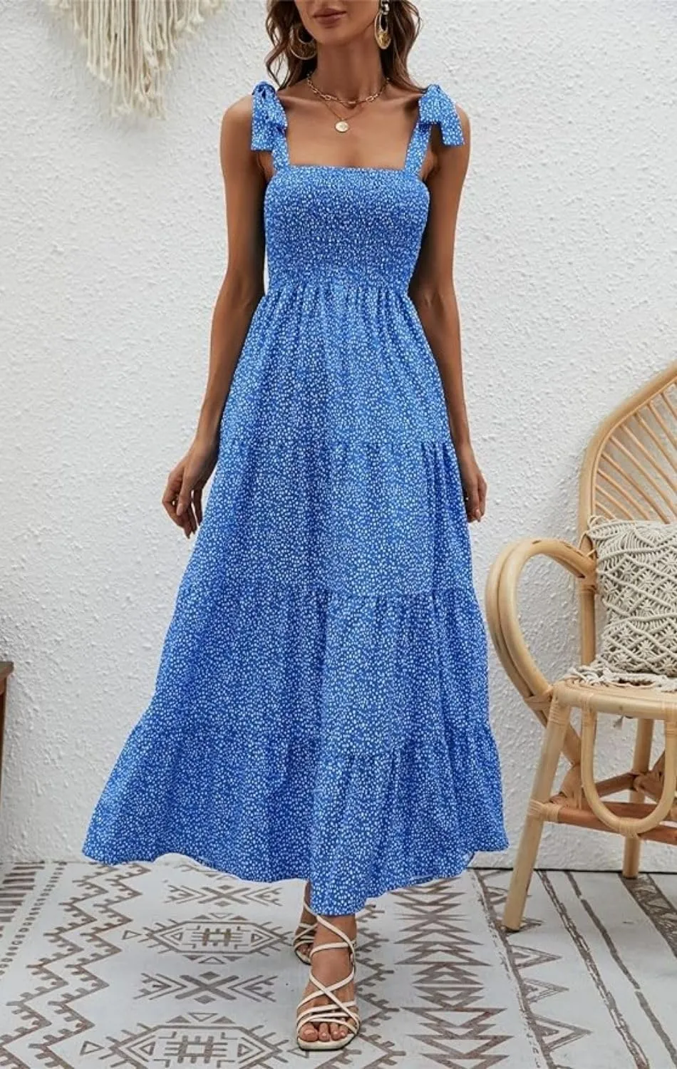 Women's Sleeveless Tunic Cute Dress Commuting Beach Sundress Square Neck Elegant Shift Dress
