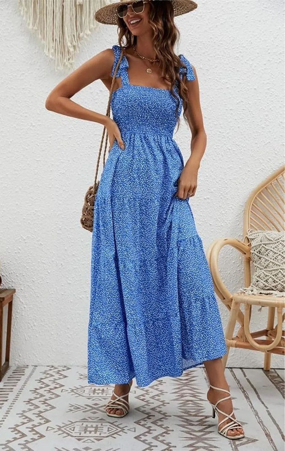 Women's Sleeveless Tunic Cute Dress Commuting Beach Sundress Square Neck Elegant Shift Dress
