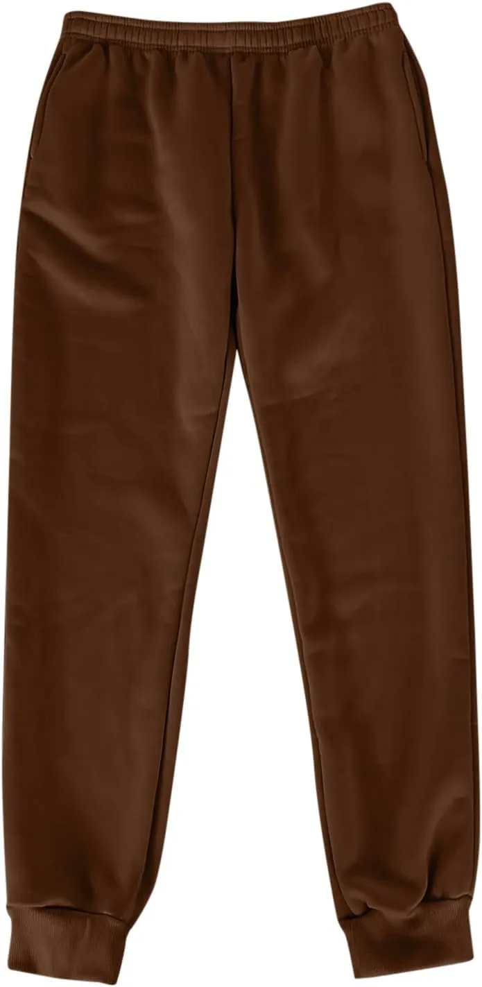 Women's Wide Leg Sweatpants Elastic High Waisted Fleece Baggy Joggers Casual Comfy Workout Lounge Yoga Pants Pockets