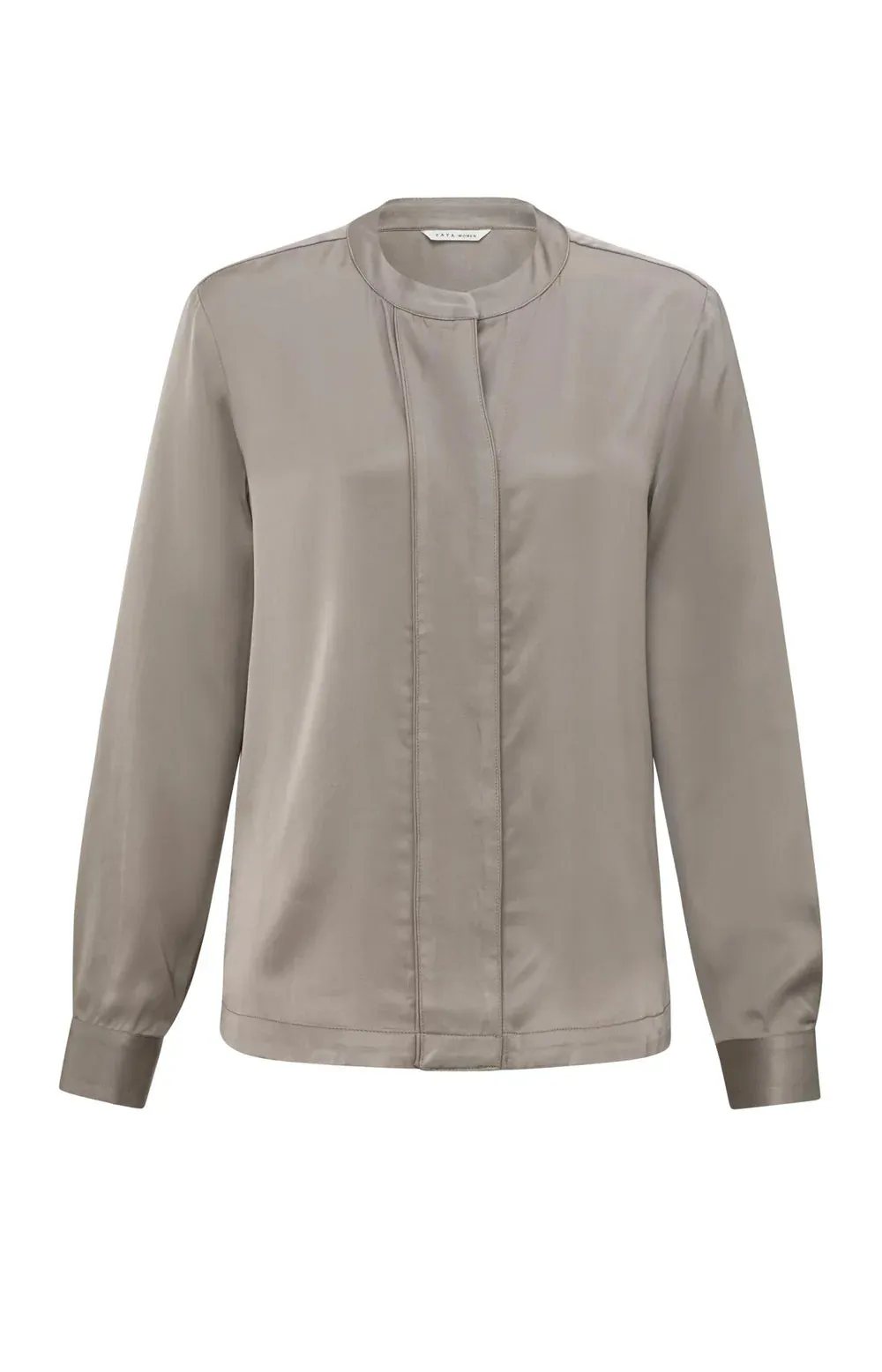 YAYA SATIN BLOUSE MOON ROCK DARK SAND